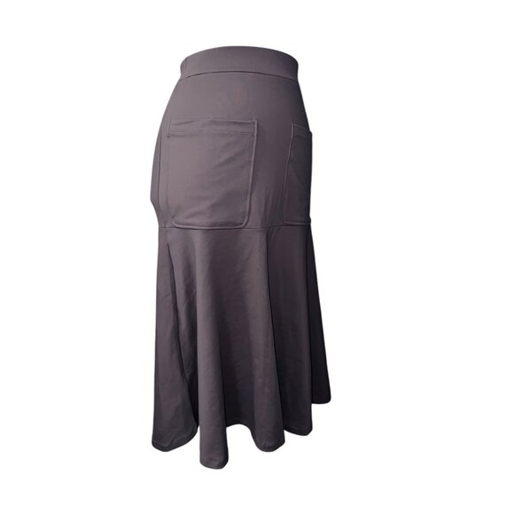 Halara High Waisted Midi Casual Work Cargo Skirt Sz XS Brown Stretch - Picture 11 of 13